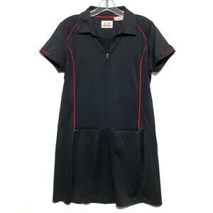 EP Pro Tour Tech Black Red Golf Tennis Dress Womens M  1/4 Zip Athleisure Sporty